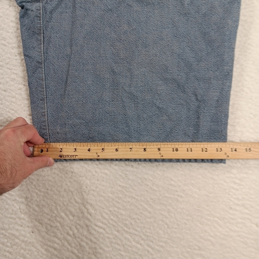 Vintage Guess Shorts Mens 38 Blue Denim Baggy Wide Leg Streetwear Jorts Grunge - Picture 11 of 13